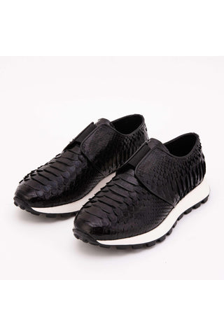 Vinci Obsidian Python Sneaker - Black-AmbrogioShoes