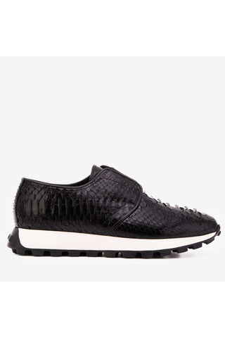 Vinci Obsidian Python Sneaker - Black-AmbrogioShoes