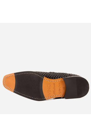 Vinci Orion Embossed Leather Double Monk-Strap Boot - Black-AmbrogioShoes