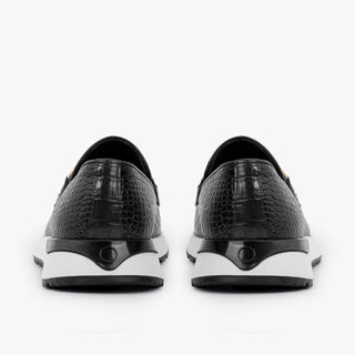 Vinci Padova Leather Horse-Bit Loafer - Black