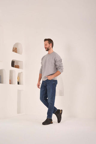 Vinci Panther Leather Chelsea Boot - Black-AmbrogioShoes