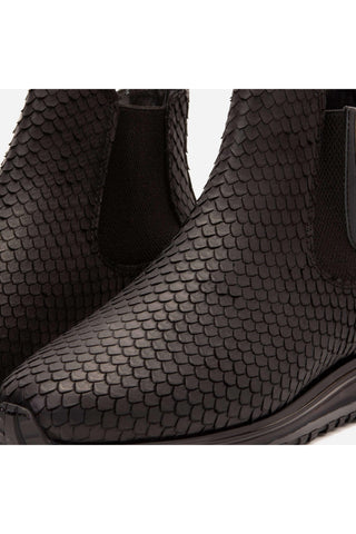 Vinci Panther Leather Chelsea Boot - Black-AmbrogioShoes