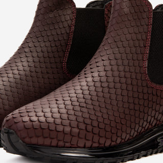 Vinci Panther Leather Chelsea Boot - Burgundy-AmbrogioShoes