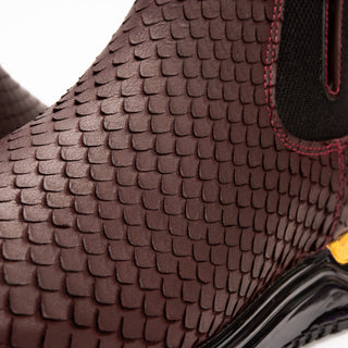 Vinci Panther Leather Chelsea Boot - Burgundy-AmbrogioShoes