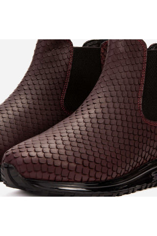 Vinci Panther Leather Chelsea Boot - Burgundy-AmbrogioShoes