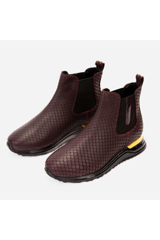 Vinci Panther Leather Chelsea Boot - Burgundy-AmbrogioShoes