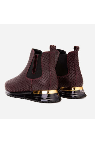 Vinci Panther Leather Chelsea Boot - Burgundy-AmbrogioShoes