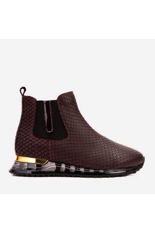 Vinci Panther Leather Chelsea Boot - Burgundy-AmbrogioShoes