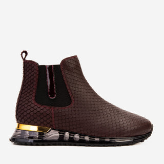 Vinci Panther Leather Chelsea Boot - Burgundy-AmbrogioShoes