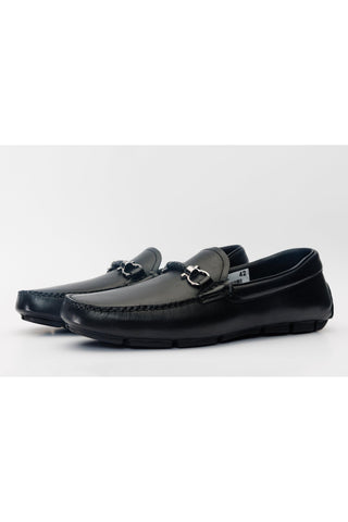 Vinci Pavia Leather Horse-bit Loafer - Black-AmbrogioShoes