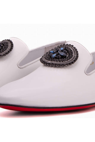 Vinci Pombe Leather Loafer - White-AmbrogioShoes