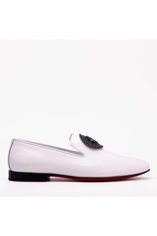 Vinci Pombe Leather Loafer - White-AmbrogioShoes