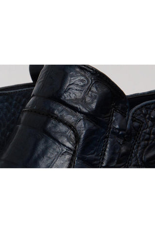Vinci Randor Crocodile Boot - Navy-AmbrogioShoes