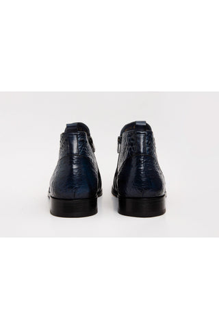 Vinci Randor Crocodile Boot - Navy-AmbrogioShoes