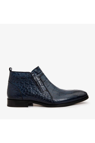 Vinci Randor Crocodile Boot - Navy-AmbrogioShoes