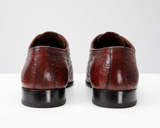 Vinci Randor Crocodile Skin Oxford - Burgundy-AmbrogioShoes