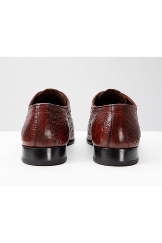 Vinci Randor Crocodile Skin Oxford - Burgundy-AmbrogioShoes