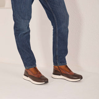 Vinci Regent Leather & Suede Boot - Brown