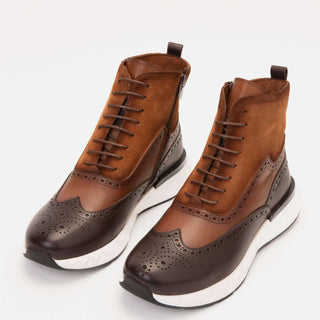 Vinci Regent Leather & Suede Boot - Brown