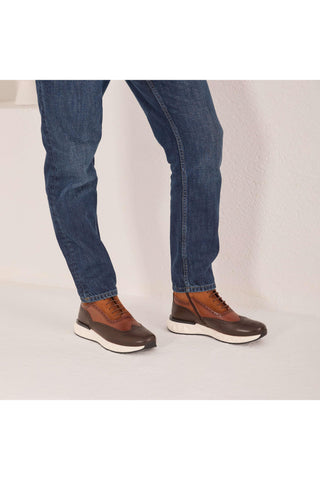 Vinci Regent Leather & Suede Boot - Brown-AmbrogioShoes