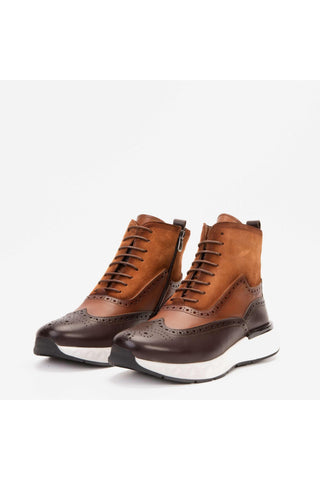 Vinci Regent Leather & Suede Boot - Brown-AmbrogioShoes