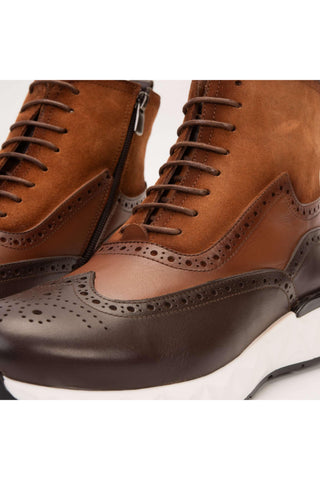 Vinci Regent Leather & Suede Boot - Brown-AmbrogioShoes
