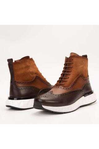 Vinci Regent Leather & Suede Boot - Brown-AmbrogioShoes