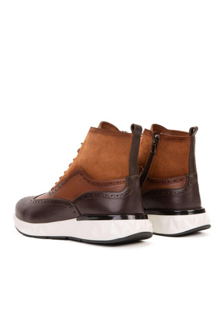 Vinci Regent Leather & Suede Boot - Brown-AmbrogioShoes