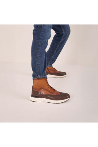 Vinci Regent Leather & Suede Boot - Brown-AmbrogioShoes