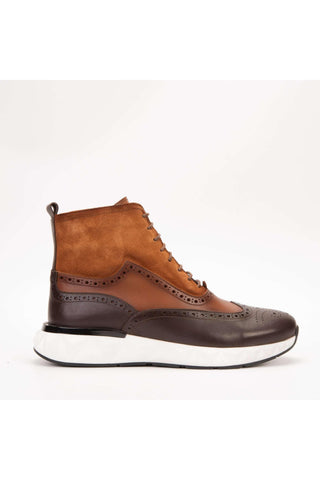 Vinci Regent Leather & Suede Boot - Brown-AmbrogioShoes