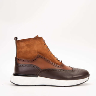 Vinci Regent Leather & Suede Boot - Brown