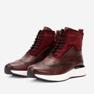 Vinci Regent Leather & Suede Boot - Burgundy-AmbrogioShoes