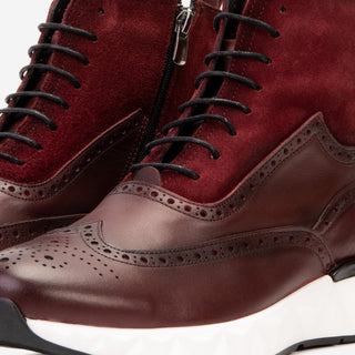 Vinci Regent Leather & Suede Boot - Burgundy-AmbrogioShoes
