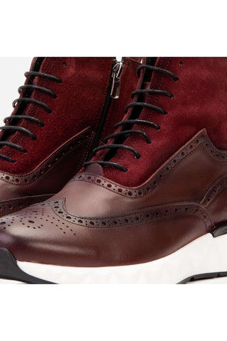 Vinci Regent Leather & Suede Boot - Burgundy-AmbrogioShoes