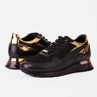 Vinci Rialto Leather Sneaker - Black & Gold