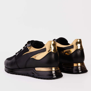 Vinci Rialto Leather Sneaker - Black & Gold