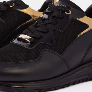 Vinci Rialto Leather Sneaker - Black & Gold