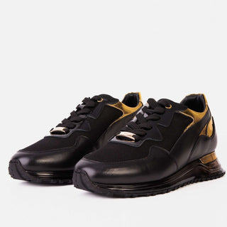 Vinci Rialto Leather Sneaker - Black & Gold