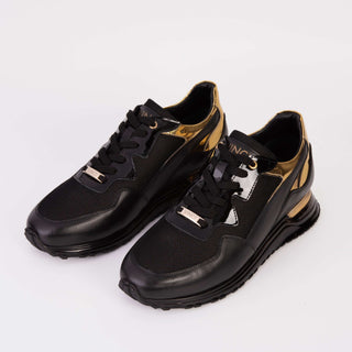 Vinci Rialto Leather Sneaker - Black & Gold