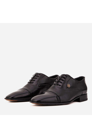 Vinci Rockwell Leather Oxford - Black-AmbrogioShoes