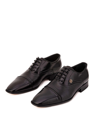 Vinci Rockwell Leather Oxford - Black-AmbrogioShoes