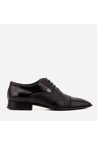 Vinci Rockwell Leather Oxford - Black-AmbrogioShoes