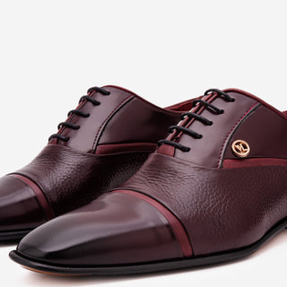 Vinci Rockwell Leather Oxford - Burgundy-AmbrogioShoes
