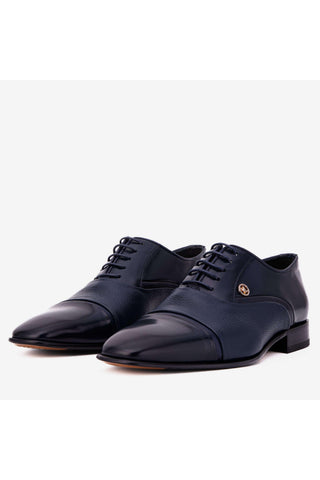 Vinci Rockwell Leather Oxford - Navy-AmbrogioShoes