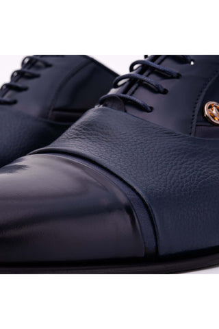 Vinci Rockwell Leather Oxford - Navy-AmbrogioShoes