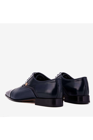 Vinci Rockwell Leather Oxford - Navy-AmbrogioShoes