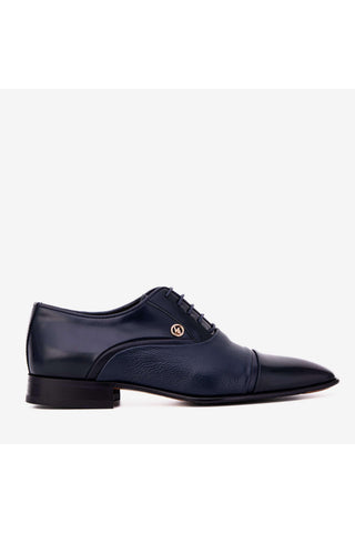 Vinci Rockwell Leather Oxford - Navy-AmbrogioShoes