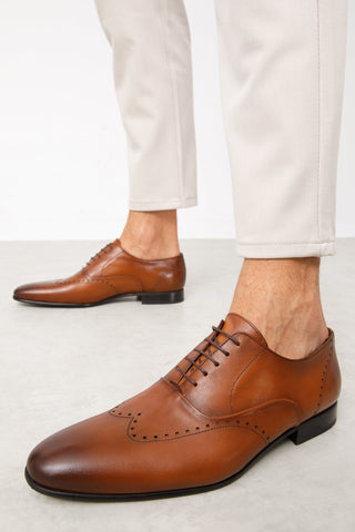 Vinci Roma Leather Oxford - Tan-AmbrogioShoes