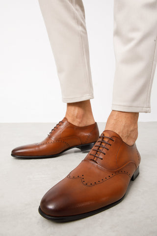 Vinci Roma Leather Oxford - Tan-AmbrogioShoes