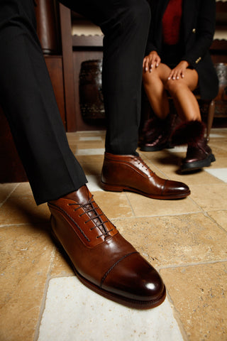 Vinci Rome Leather Chukka Boot - Tan-AmbrogioShoes